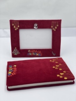Notebook beludru A5 kualitas tinggi dengan bingkai bordir Natal yang dapat disesuaikan untuk perekaman