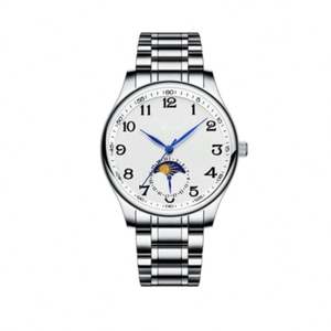 Montre-bracelet de luxe à phases lunaires pour homme, automatique, mécanique, bracelet en acier inoxydable, étanche, très vendue - Product Image 6