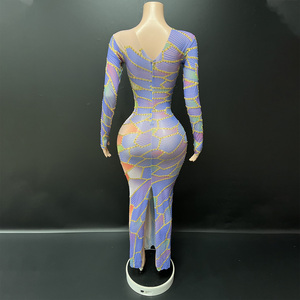 Novance Y3587 Prodotti di Tendenza, <span class=keywords><strong>Abiti</strong></span> da Sera Eleganti con Strass Dorati Scintillanti di Alta Qualità, Vestiti Eleganti <span class=keywords><strong>per</strong></span> Invitati <span class=keywords><strong>a</strong></span> Matrimoni - Product Image 3