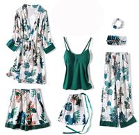 Ensemble de 7 pièces pour femmes, robe de chambre 100% coton, séchage rapide, respirant, pyjama thermique, prix de gros d'usine, vêtements de maison