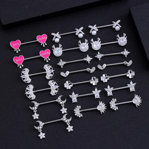 Anneaux de tétons créatifs Gaby, grands et tendance, en acier inoxydable 316L plaqué or, style <span class=keywords><strong>piercing</strong></span> de corps pour femmes - Product Image 2