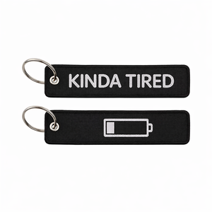 Llavero de tela de doble cara de alta calidad con varios colores, etiqueta tipo Jet Tag, logotipo de marca personalizado, llavero tejido para promoción empresarial - Product Image 1