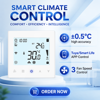 Thermostat de climatisation au design moderne avec Wi-Fi Tuya Smart Life pour ventilo-convecteur domestique 2/4 tuyaux (FCU)
