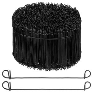 Fil de fer à ligature Sadnyy, calibre 16, 6 pouces, noir, double boucle, fil d'acier recuit pour la construction en béton, la maçonnerie, le bricolage - Product Image 1