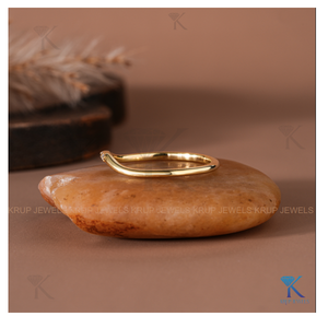 Platinum Curved Wishbone Band with Three Round Cut Diamonds Elegant Women’s Stackable Ring Wedding Band Anniversary <b>Fine</b> Jewelry - Product Image 3