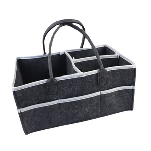 Felt Diaper Bag 33x23x18.5cm Non Woven Fabric Storage Organizer Reusable Compartmentalized Diapers <b>Nappies</b> Storage <b>Box</b> - Product Image 3