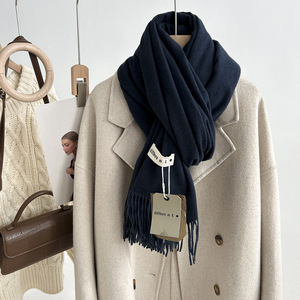 New Style Autumn Winter <strong>Scarf</strong> Women Pure Color <strong>Cashmere</strong> Feeling High Quality <strong>Sale</strong> Monochrome Twill Soft Warm <strong>Scarf</strong> With Tassel - Product Image 6