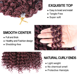 Julianna 18 22 pollici all'ingrosso Pre loop sintetico capelli all'uncinetto Ombre pre-attorcigliato onda d'acqua passione torsione capelli intrecciati ondulati - Product Image 3