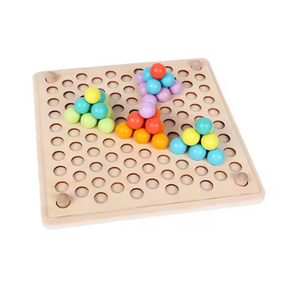 ของเล่นไม้เสริมพัฒนาการเด็กเล็ก แรงบันดาลใจจากมอนเตสซอรี่ เกมร้อยลูกปัดสายรุ้ง - Product Image 2