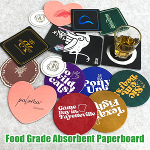 Posavasos de Papel Absorbente Impresos Personalizados, Posavasos de Cartón Desechables Gruesos, Redondos, Cuadrados y en Forma de Corazón para Bares, Hoteles, Restaurantes y Pubs - Product Image 2