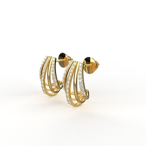 Avarta 18K Gold Lab Grown Linear Lab Grown Diamond Pendientes Niñas para niños y mujeres Producto a granel al por mayor para niñas y mujeres - Product Image 1