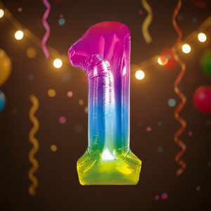 Party Love Number 1 <b>Balloon</b> 100cm Multicolor Foil Birthday Party <b>Decor</b> Kids - Product Image 5