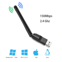 Dongle penerima USB Wifi, kartu jaringan adaptor Wifi nirkabel USB 150Mbps USB2.0 untuk Laptop MiniPC mt7601 chipset