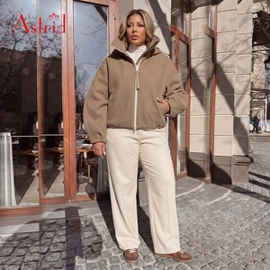 <span class=keywords><strong>Veste</strong></span> Courte Décontractée pour <span class=keywords><strong>Femme</strong></span>, Style Bureau, en Mélange de <span class=keywords><strong>Laine</strong></span>, avec Fermeture Éclair et Capuche, Vente en Gros - Product Image 2