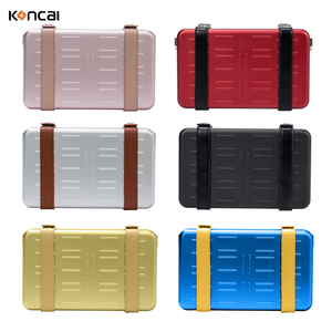 KONCAI Aluminum Folding Fashion Beauty Small Crossbody Cosmetic Case Portable Hard Box Brush Holder Makeup Case Beauty Case - Product Image 2