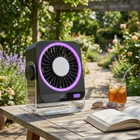 Ventilateur de bureau transparent compact WLS-1520 en promotion, ventilateur rechargeable, mini ventilateur personnel portable pour chambre et bureau
