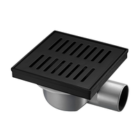 Siphon de sol en acier inoxydable 304 avec sortie latérale, noir, argent, or, anti-odeur, pour carrelage, toilettes, balcon, salle de bain