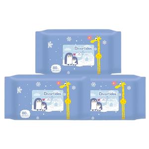 Oem Wholesale Cheap Water 80pcs Lingettes de voyage non parfumées pour bébé Lingettes humides pour bébé sensible pour bébé - Product Image 1