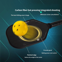 Raquettes de pickleball en fibre de carbone pressée à chaud, silencieuses et anti-bruit, personnalisées OEM pour le sport