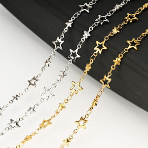 S.Steel Star Links Chain 18K PVD Chapado en oro Joyas y adornos Suministros Material Cadena Accesorio - Product Image 1