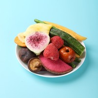 Gemengde fruit- en groentechips, vacuüm gefrituurd en gevriesdroogd, chips van aardbei, okra, vijg en radijs, vers gedroogde snack