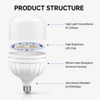 Ampoule LED AC165- 265V T115 40W Culot E27/B22 SMD 3600LM PF0.6 CRI 80 6500K Garantie 2 ans Emballage personnalisable