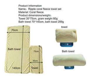 Ensemble de bain jacquard antibactérien écologique de haute qualité, en polaire corail épaissie, serviette de visage douce et absorbante, couleur unie pour - Product Image 4
