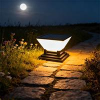 Lampe solaire à pilier LED pour extérieur, étanche IP65, corps en ABS, blanc chaud, garantie de 2 ans, dimmable, pour jardin, 20W, 3000+4000K+6000K