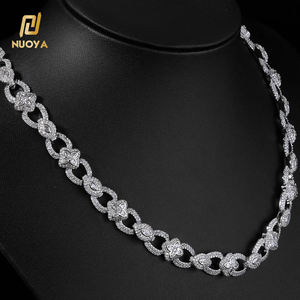 NUOYA سلسلة كوبية صغيرة فاخرة مرصعة بأربع أوراق البرسيم مع تصميم العين مكعب زركونيا مجوهرات الهيب هوب - Product Image 1