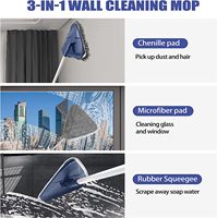 Meilleure vente 360 degrés rotatif Ultra fin corail et Chenille Magic Twist vadrouille propre sol salle de bain avec grattoir accessoire
