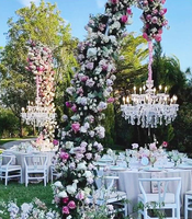 YN Décoration de mariage de haute qualité Support de cadre en métal de lustre réglable de pièce maîtresse haute