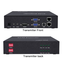 L'extension KVM VGA 4K 2 canaux sur câble Cat5e/6/7 s'étend jusqu'à 150m avec USB2.0 Audio RS232