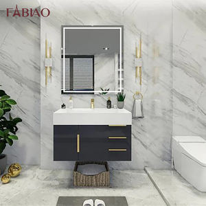 Mobile <span class=keywords><strong>Bagno</strong></span> Sospeso Moderno di Lusso Personalizzato di Alta Qualità con Finitura Verniciata o <span class=keywords><strong>in</strong></span> Melamina - Product Image 2