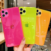 Étui de téléphone transparent en TPU fluorescent, résistant aux chocs et aux chutes, pour différents modèles, échantillon gratuit disponible