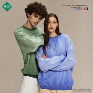 Sudadera de cuello redondo de felpa con lavado desgastado y parte inferior invertida de 430 g, color Chao, para hombres a la moda, novedad 2026 - Product Image 4
