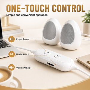 Altavoces para Computadora 2.0 Canales, Alimentación USB, Sonido Estéreo con Cable para PC/Laptop, Control Táctil - Product Image 1