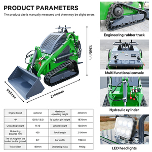 Mini Skid Steer Loader <b>Stand</b> on Tracked With Forestry Mulcher Auger Snow Blower Trencher Pallet Forks China Skid Steer - Product Image 2