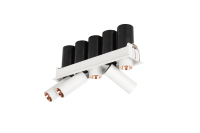 Spots LED Linéaires Encastrés Contemporains de Haute Qualité pour Intérieur Commercial, Anti-Éblouissement, Grille IP44, 2x5W-5x5W, IRC97, Triac