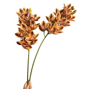 Flores Artificiais Grandes de Phalaenopsis Feitas à Mão, Flores Decorativas de Plástico Macio de Alta Qualidade para Casamentos e Decoração de Casa - Product Image 5