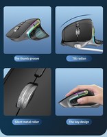 Ratón Inalámbrico 2.4G RGB para Juegos, 4000 CPI, Recargable, Programable, Ergonómico, con Dirección a la Derecha