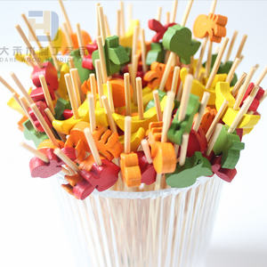 100 pièces Coloful bambou bois fruits bâton en bois Tropical Cocktail cure-dents bâtons pour apéritifs <span class=keywords><strong>Sandwich</strong></span> boissons fête fournitures - Product Image 5