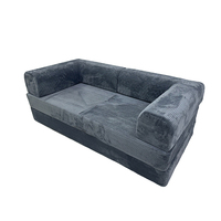 Canapé-lit modulaire en tissu avec éponge compressée, style chinois moderne, pieds en acier inoxydable, forme carrée, coussins doux pour salon