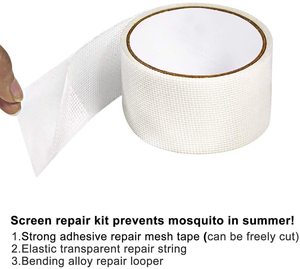 Cinta de reparación de pantalla de fibra de vidrio a prueba de mosquitos, Parche de mosquitera para puerta de ventana, cinta de reparación de pantalla de agujero roto - Product Image 5