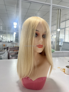 Tùy Chỉnh Tóc Con Người Ung Thư Tóc Giả Silicone Cap Làm Từ Chất Lượng Cao Đầy Đủ Lớp Biểu Bì Tóc Vàng Màu Lụa Cơ Sở Do Thái Tóc Giả - Product Image 4