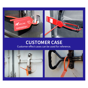 JCPS003 контейнер одноразовый пластиковый уплотнитель с пользовательским логотипом лазерный штрих-код тянуть плотный контейнер безопасности Пластиковые замки уплотнения - Product Image 4