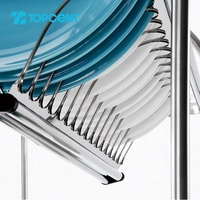 Topcent égouttoir à vaisselle mobile en acier inoxydable à double niveau supports de rangement flexibles armoires raccords de cuisine conception OEM/ODM