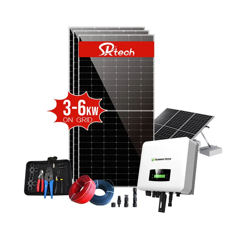 Offre Spéciale Sunway 5kw système d'énergie solaire pour la maison sur la centrale électrique de stockage en réseau 3kw 4kw 5kw 6kw ensemble complet pour la maison