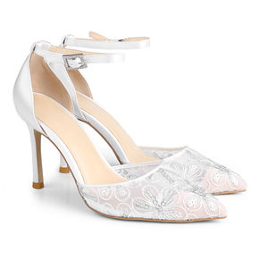 Scarpe da donna <span class=keywords><strong>con</strong></span> tacco a punta scarpe comfort sandali <span class=keywords><strong>con</strong></span> tacco pizzo bianco signore <span class=keywords><strong>tacchi</strong></span> 2021 scarpe da sposa da sposa - Product Image 6