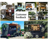Populaire Mobile Food Truck Long Horse Box Remorque Café Bar Café Couleur Personnalisé Café Horse Bar Remorque
