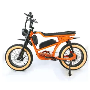 2024 새로운 복고풍 빈티지 슈퍼 전기 하이브리드 자전거 73 지방 타이어 20 인치 1500W ebike 48V 13AH/26AH 장거리 전자 자전거